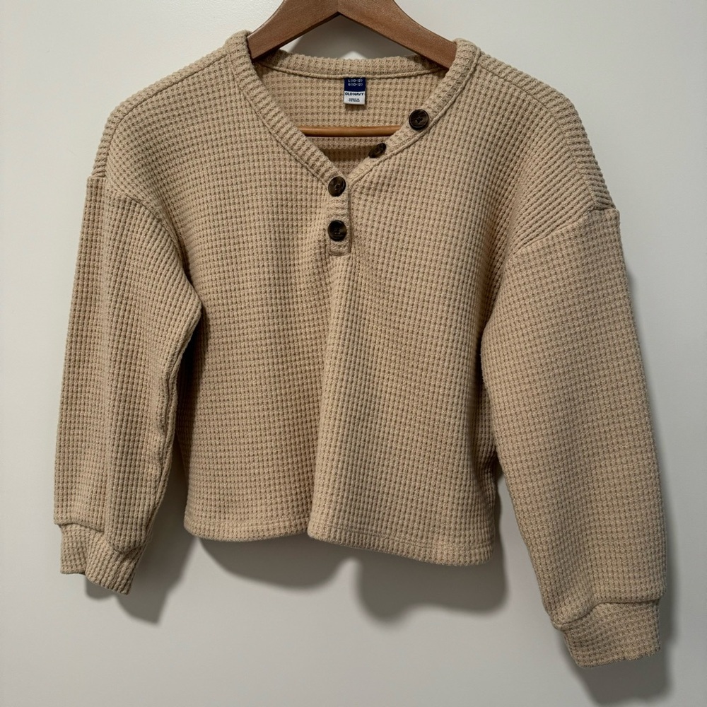 OLD NAVY | Waffle Knit Cotton Blend Henley Top